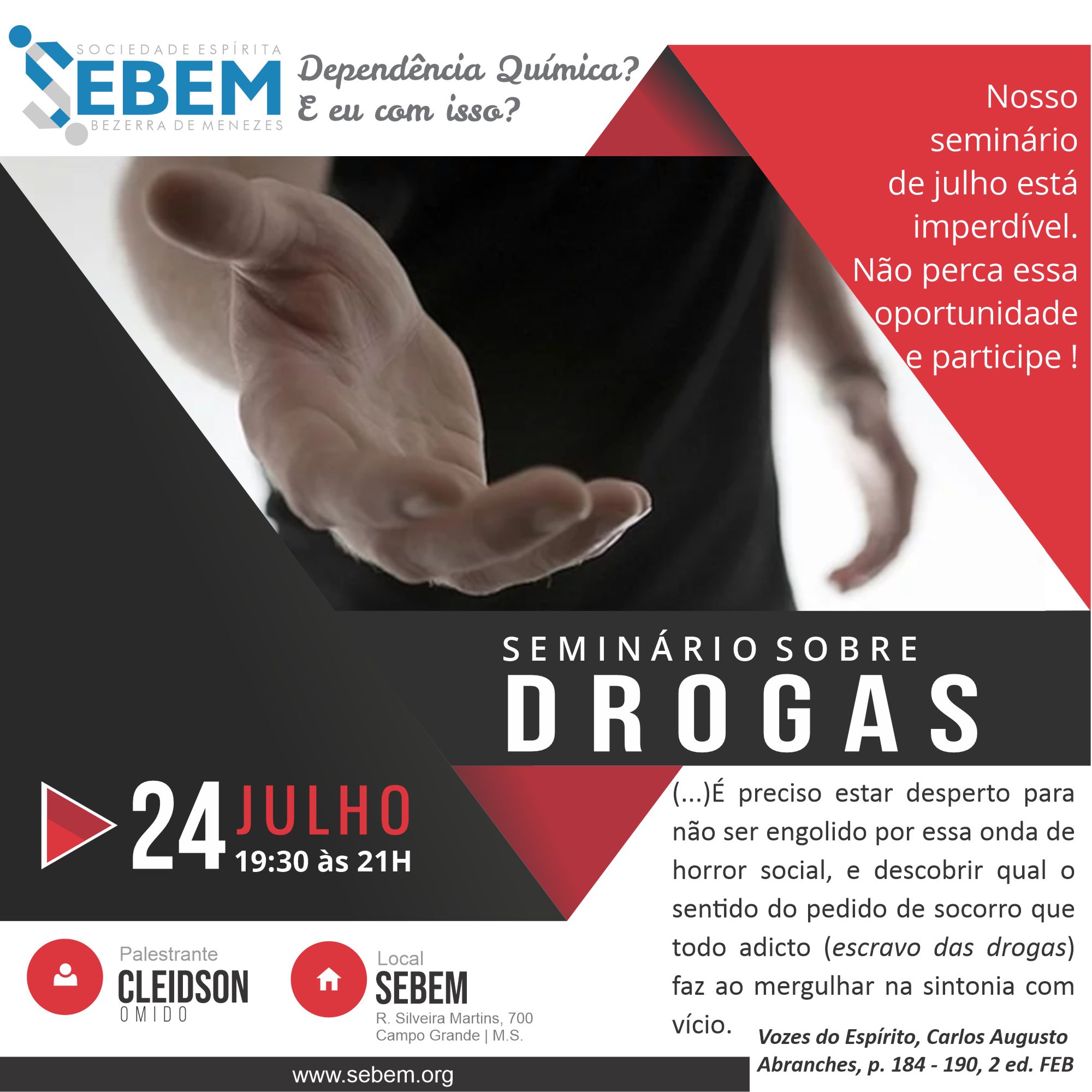 Leia mais sobre o artigo Seminário sobre as DROGAS